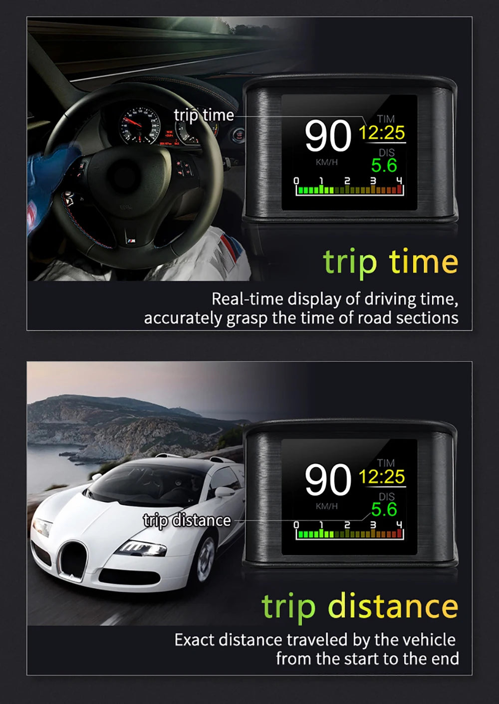 P10 PRO Car OBD2 Head Up Display Digital Speedometer On Board Computer Overspeed Alarm Engine Fault Code Electronic Accessories