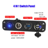 24V 12V Switch Panel 6 Buttons USB Chargers Car Light Toggle Truck Power Adapter Accessories For Boat Marine Trailer RV Caravan