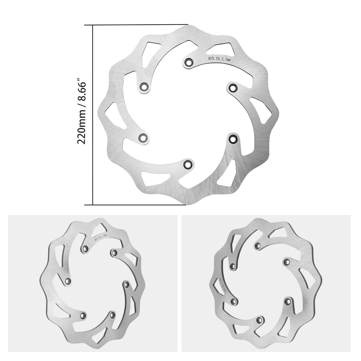 220mm Rear Brake Disc For KTM TPi EXC 300 EXC-F SX 125 250 SXF 450 1994-2022 Husqvarna TE 300 2014-2022 GasGas EC 300 2021-2022