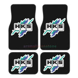 HKS Retro Pattern 4PCS Crystal Velvet Women's Car Floor Mat, Anti Fouling Car Floor Mat Car Interior Accessories