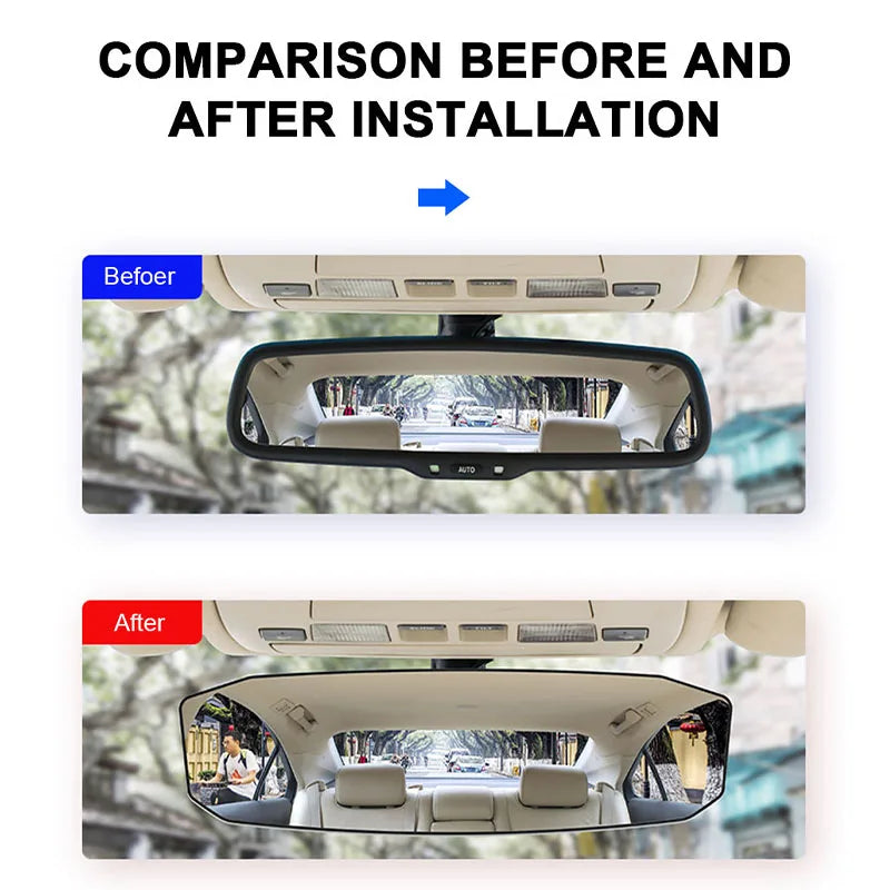 BLALION Car Baby Mirrors Rear View Mirror Wide Angle Panoramic Assisting Anti-glare Large Vision Interior Monitor Auto Universal