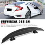 47" GT Style Carbon Fiber Black Look Universal Use Rear Trunk Lid Car Spoiler Wings For Mostly Sedan Coupe Vehicles