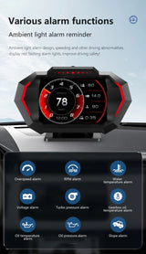 OBD + GPS HUD P24 Car OBD Head Up Display HUD on Board Computer Digital Speedometer Water Temp Fuel Consumption Slope Meter