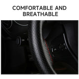 SEAMETAL Genuine Leather Car Steering Wheel Cover with Needles Thread DIY Braid 37-38cm Anti-Slip Cowhide Steer-Wheel Protector