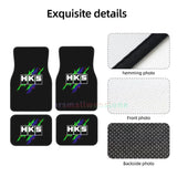 HKS Retro Pattern 4PCS Crystal Velvet Women's Car Floor Mat, Anti Fouling Car Floor Mat Car Interior Accessories