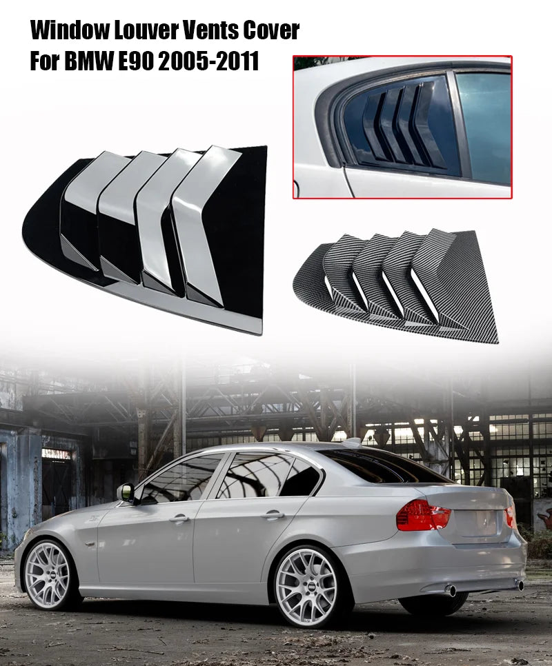 For BMW Accessories 3 Series E90 320i 330i M3 2005-2011 Car Rear Side Window Louver Air Vents Windshield Decoration Cover