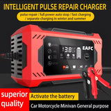 Large Screen Car Battery Charger 6A 12V Car and Motorcycle Battery Charging Device Lead-acid Battery Smart Repair LCD Display