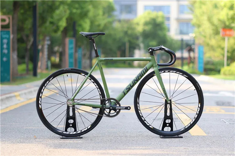 Tsunami SNM100 Fixie Fixed Gear Bike Track Single Speed Racing Bicycles 700C Aluminum Frame Cycling Parts Customizable No Brake