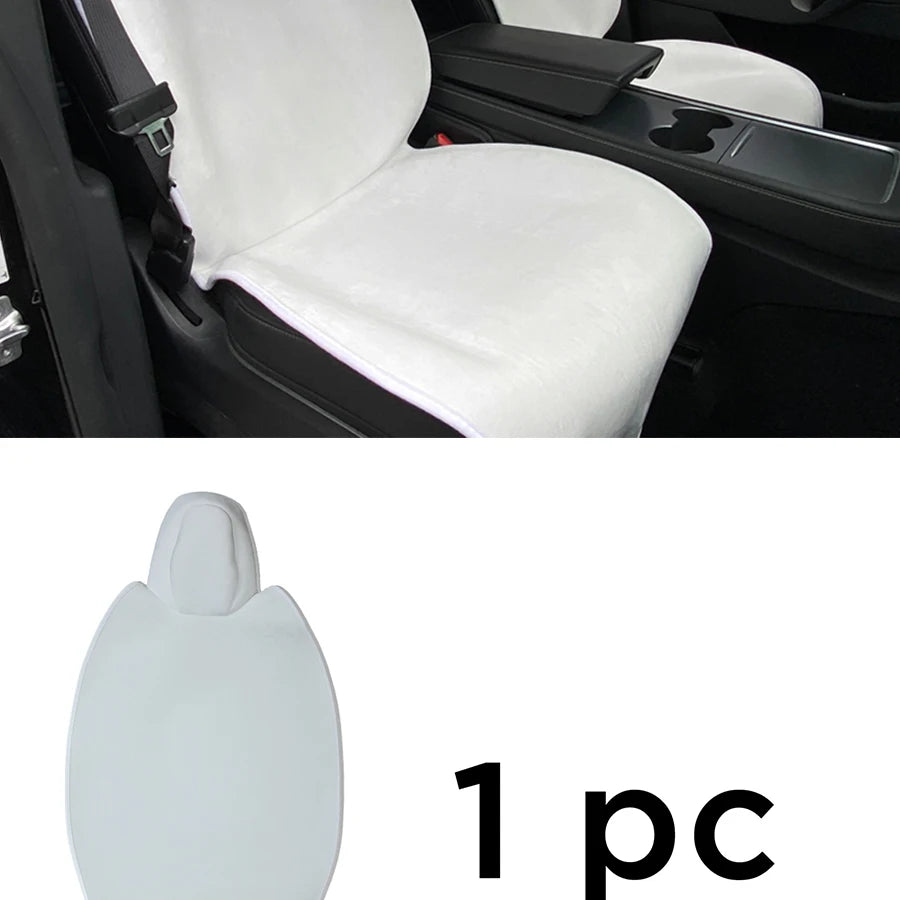 For Tesla Model 3 /Y High Quality Flannel Upholstered Seat Cover Snug Warm Cushion Car Modified Interior Decorate Accessories