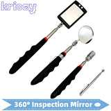 Inspection Mirror LED Light Telescoping Mirrors 360 Rotation Mechanic Tools Magnetic Mirror Telescopic Handle Repairing Tools