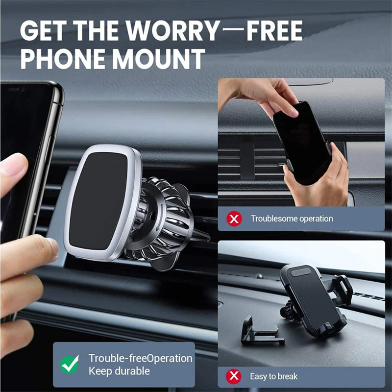 Strong Magnetic Car Phone Holder Mount Car Vent Phone Mount 360 Rotate Arm Auto Cell Phone Holder for Car Phone Bracket Stand