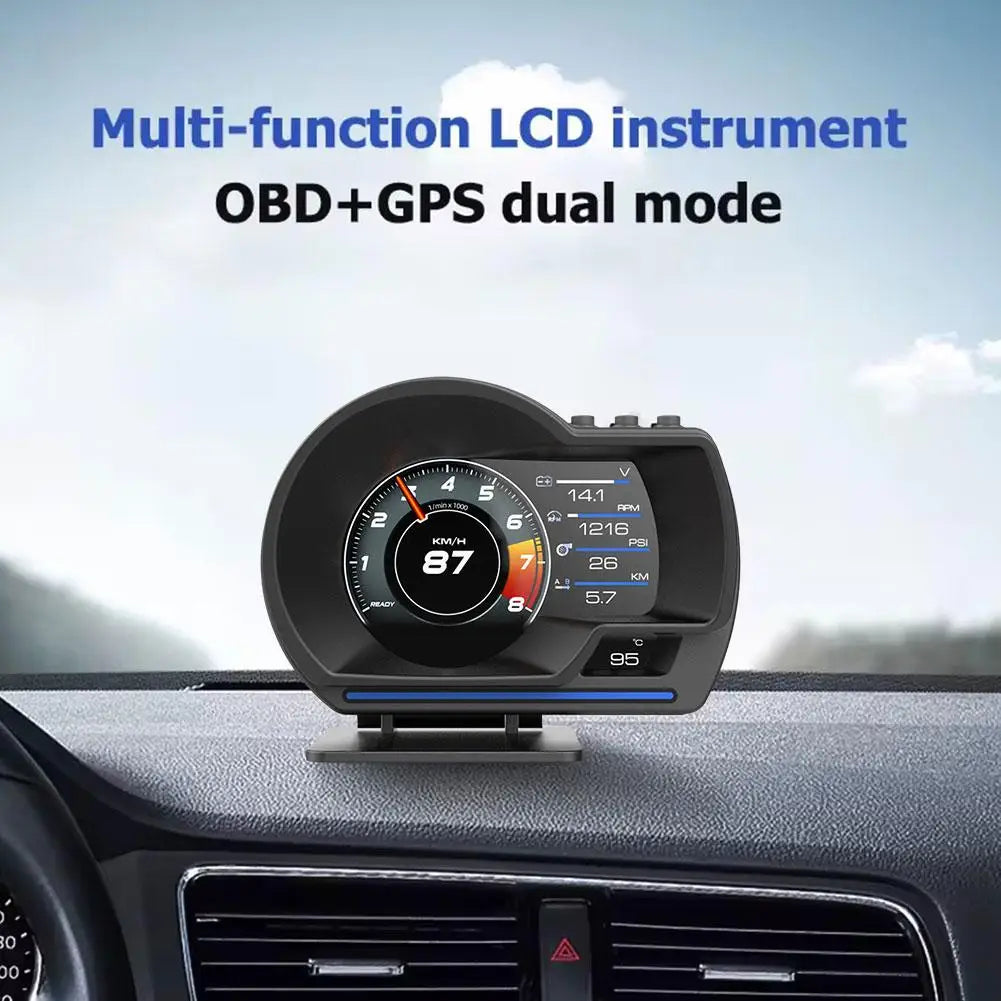 HUD A501 OBD2 Car Head Up Display Smart Car Water&Oil Temp Turbo RPM Gauge Digital Odometer Security Alarm Auto Meter Up Display