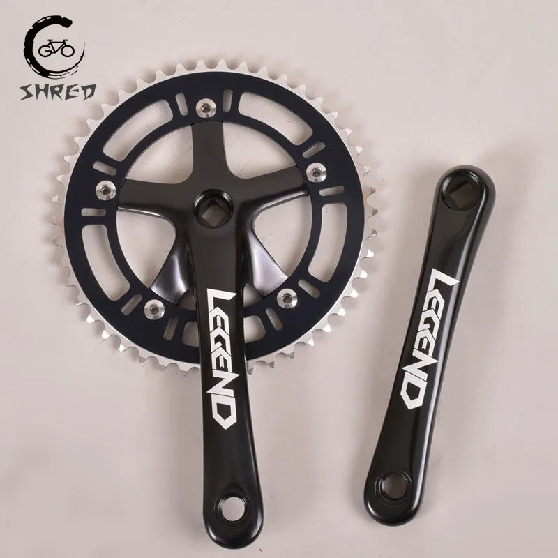 Fixie Crankset Single Speed Track Bike Hollow Chainwheel 46T 130BCD 170MM Crank Arm Full Aluminum Fixed Gear Bike Sprocket Parts