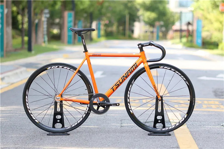 Tsunami SNM100 Fixie Fixed Gear Bike Track Single Speed Racing Bicycles 700C Aluminum Frame Cycling Parts Customizable No Brake