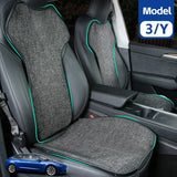 Car Flax Seat Pad Cover Comfortable Non-slip Breathable Front Rear Seatback Cushion For Tesla Model 3 Model Y