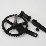 Ardently Hollowtech Crankset, Fixie Crank, Single Speed Fixed Gear Bike, Track Bicycle Chainwheel, 48T, 165mm, 144BCD Bike Parts