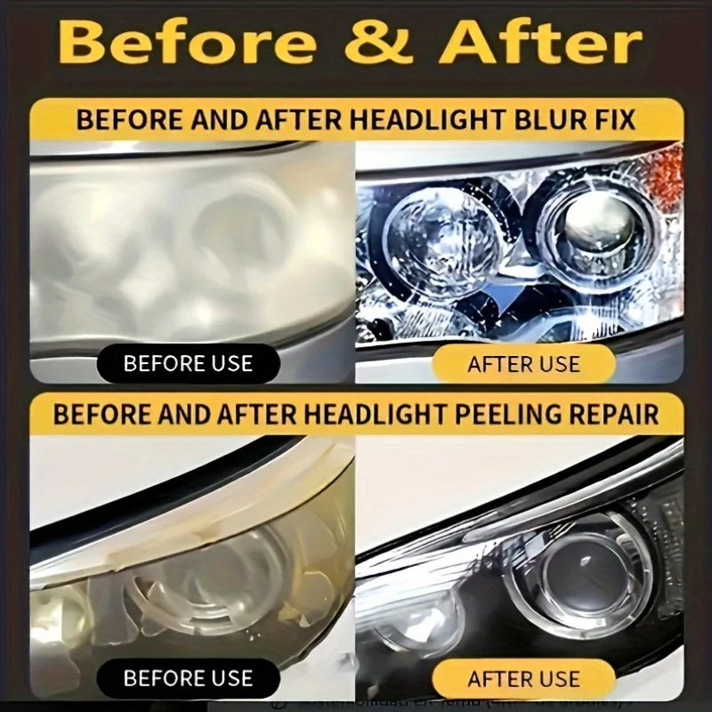 Headlight Restoration Kit - Plastic Applicator Included, Clear Headlight Repair Solution for Oxidation, Blurring & Yellow