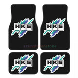 HKS Retro Pattern 4PCS Crystal Velvet Women's Car Floor Mat, Anti Fouling Car Floor Mat Car Interior Accessories