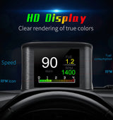 P10 PRO Car OBD2 Head Up Display Digital Speedometer On Board Computer Overspeed Alarm Engine Fault Code Electronic Accessories