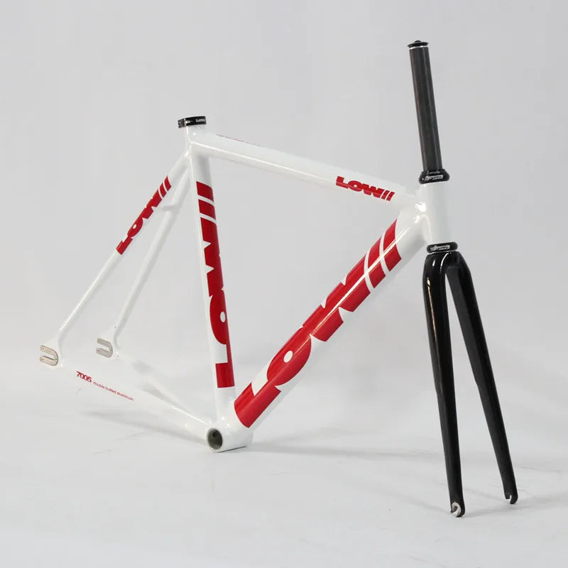 Fixed Gear Bike Frame, Aluminum Fixie Frameset, Carbon Fork, Single Speed Track, High Quality Bicycle Parts, 700C, 53cm, 55cm