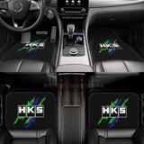 HKS Retro Pattern 4PCS Crystal Velvet Women's Car Floor Mat, Anti Fouling Car Floor Mat Car Interior Accessories