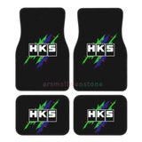 HKS Retro Pattern 4PCS Crystal Velvet Women's Car Floor Mat, Anti Fouling Car Floor Mat Car Interior Accessories