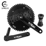 WEAPON Crankset Fixed Gear Bicycle 50T Crank 170mm 144BCD Hollowtech Ceramic Bottom Bracket Single Speed Fixie Bike Accessories