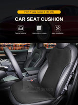 Ice Silk Linen Car Seat Cushion For Tesla Model 3 2017-2023 Car Front Rear Back Seat Covers Breathable Sweatproof Four Seasons