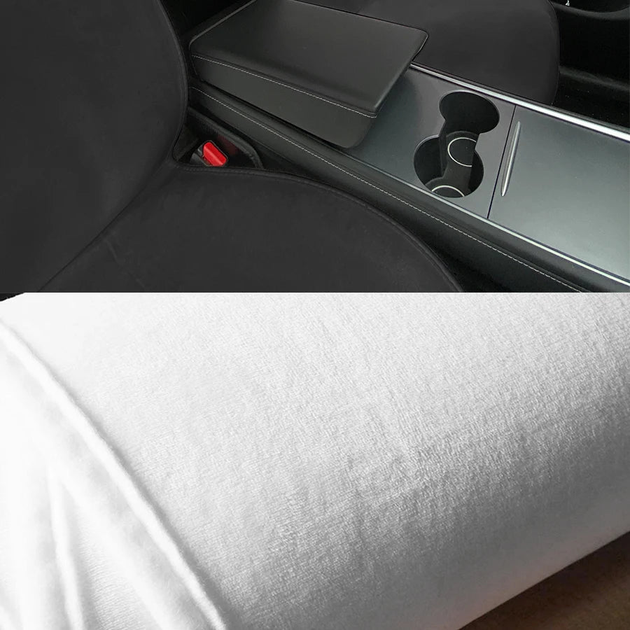 For Tesla Model 3 /Y High Quality Flannel Upholstered Seat Cover Snug Warm Cushion Car Modified Interior Decorate Accessories