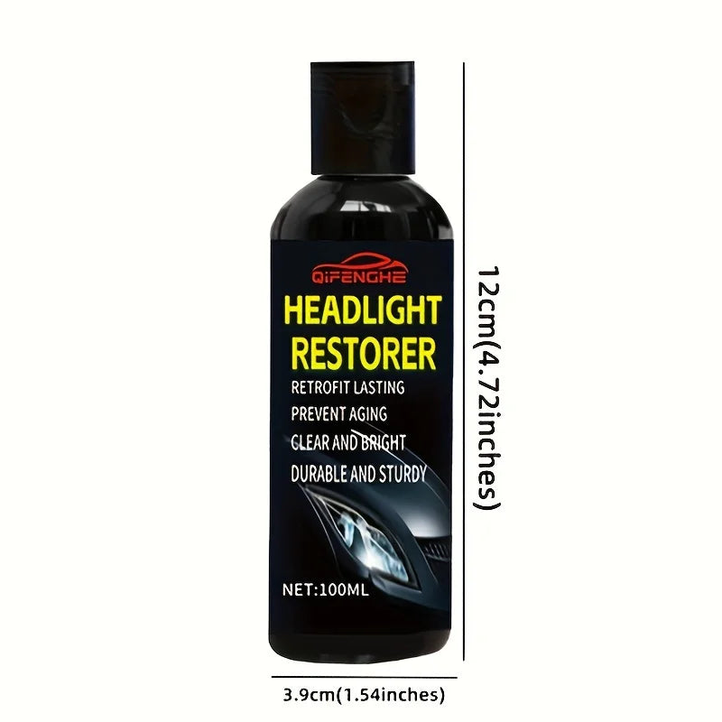 Headlight Restoration Kit - Plastic Applicator Included, Clear Headlight Repair Solution for Oxidation, Blurring & Yellow