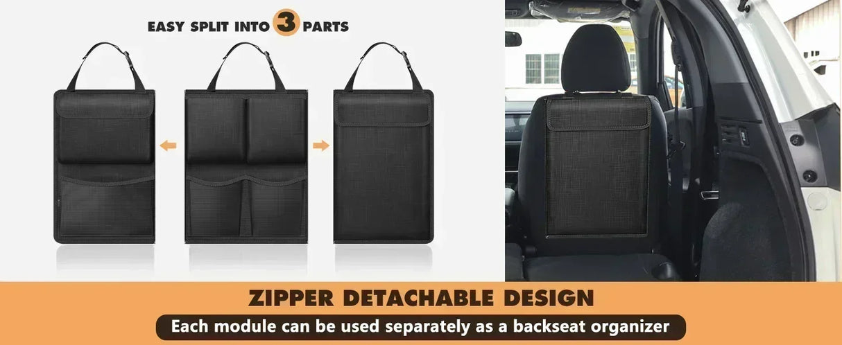 Universal Car Trunk Organizer Large Capacity Oxford Cloth Rear Seat Storage Cargo Rack Removable Seat Back Hanging Organizer