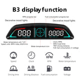 New Car HUD B3 OBD Head Up Display Multifunctional Display of Time Speed Driving Distance Driving Time Fuel Consumption Voltage