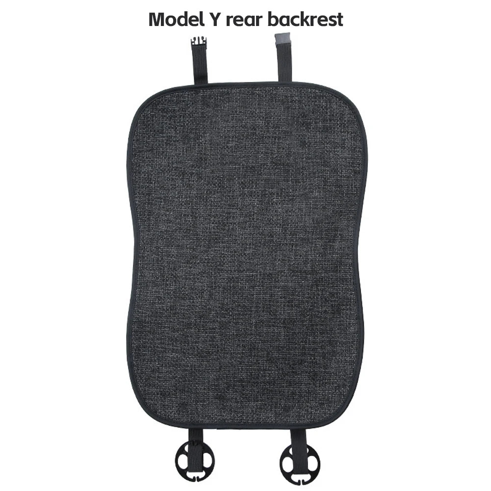 Car Flax Seat Pad Cover Comfortable Non-slip Breathable Front Rear Seatback Cushion For Tesla Model 3 Model Y