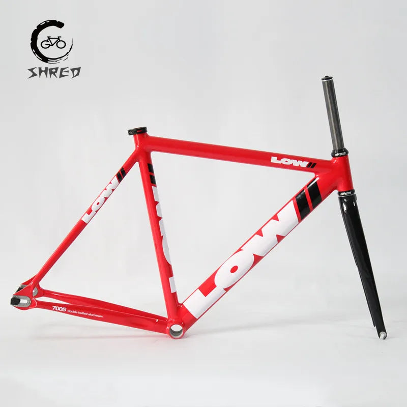 Fixed Gear Bike Frame, Aluminum Fixie Frameset, Carbon Fork, Single Speed Track, High Quality Bicycle Parts, 700C, 53cm, 55cm