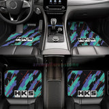 HKS Retro Pattern 4PCS Crystal Velvet Women's Car Floor Mat, Anti Fouling Car Floor Mat Car Interior Accessories