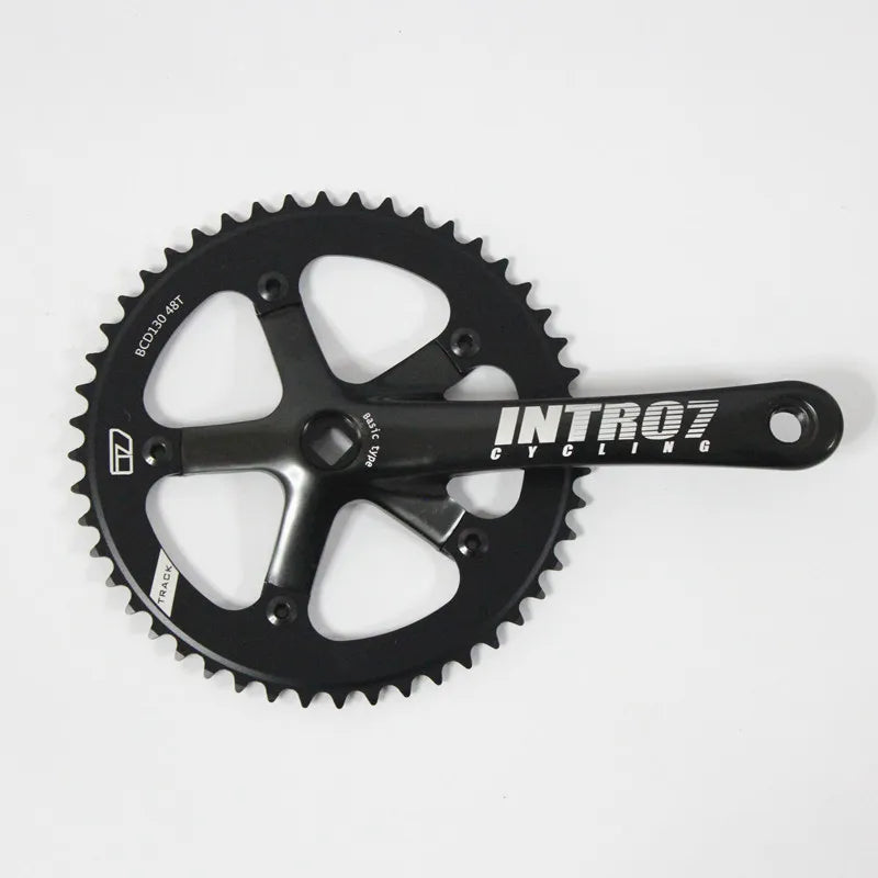 Intro7 Fixie Crankset , Single Speed Bicycle Crank, Aluminium Fixed Gear Bike Parts, Track Cycling Chainwheel, 48T, 170mm, BCD130