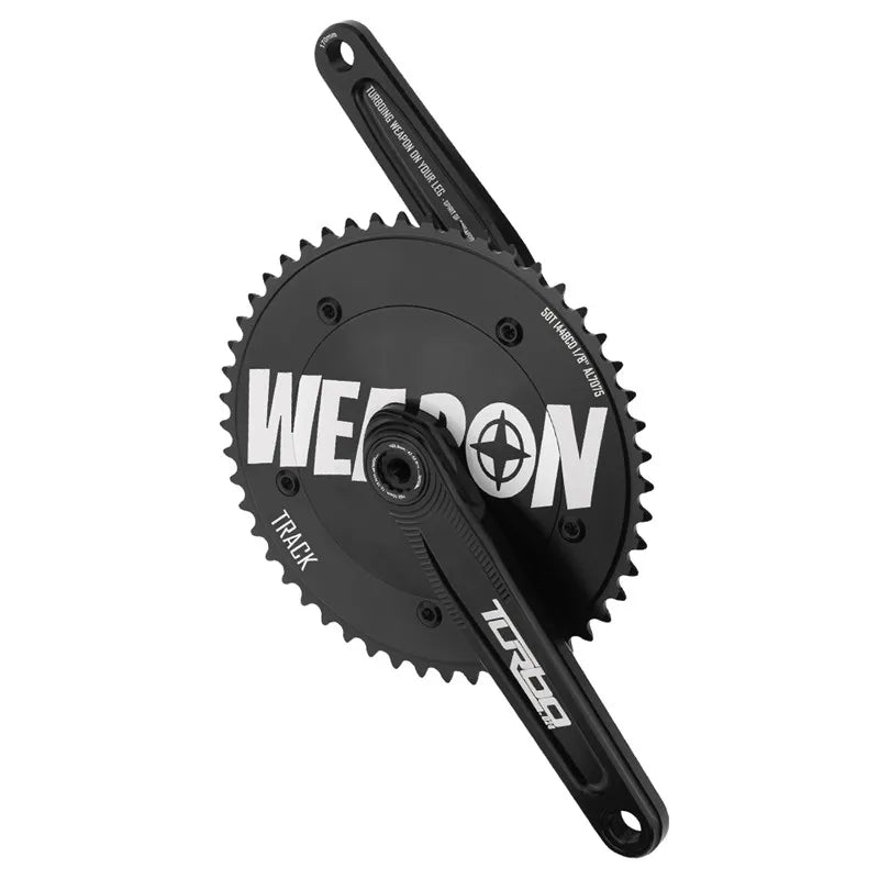 WEAPON Crankset Fixed Gear Bicycle 50T Crank 170mm 144BCD Hollowtech Ceramic Bottom Bracket Single Speed Fixie Bike Accessories