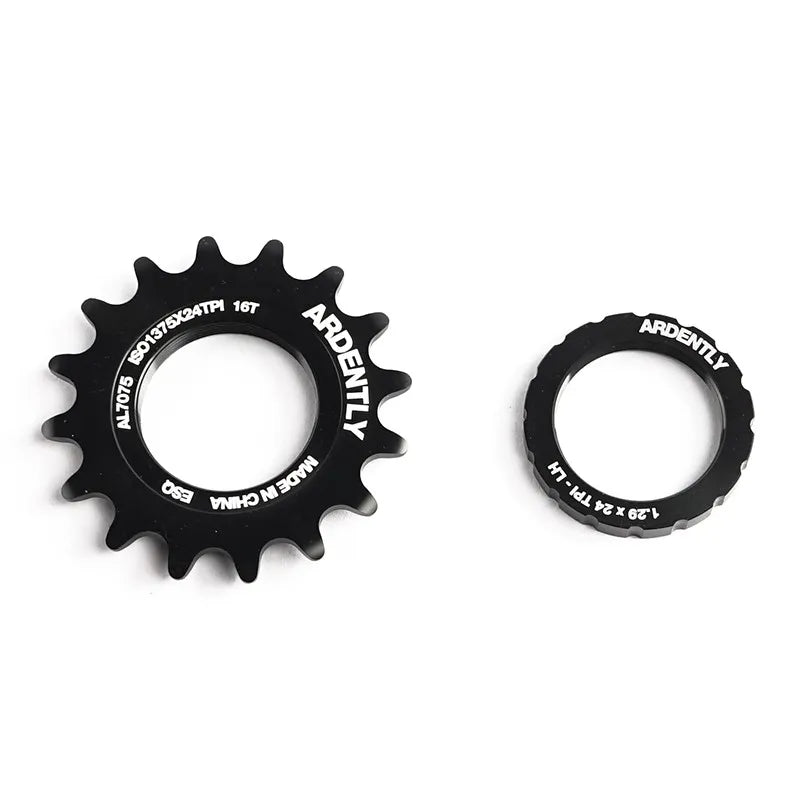 Ardently 13/14/15/16/17/18/19/20T Fixed Gear Bicycle Black Wheel Cogs Strengthen Sprocket & Lockring For 1 Speed Track Bike Hub