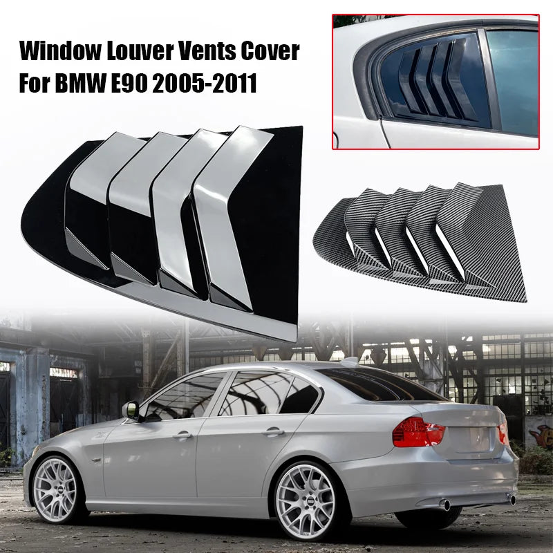 For BMW Accessories 3 Series E90 320i 330i M3 2005-2011 Car Rear Side Window Louver Air Vents Windshield Decoration Cover