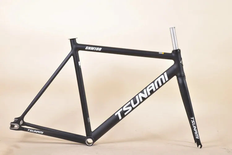 TSUNAMI SNM100 Frameset 700C Aluminum Fixed Gear Frame and Fork Track Fixie Bike 49CM 52CM 55CM 58CM Single Speed Bicycle Parts