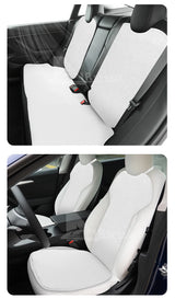 Ice Silk Linen Car Seat Cushion For Tesla Model 3 2017-2023 Car Front Rear Back Seat Covers Breathable Sweatproof Four Seasons