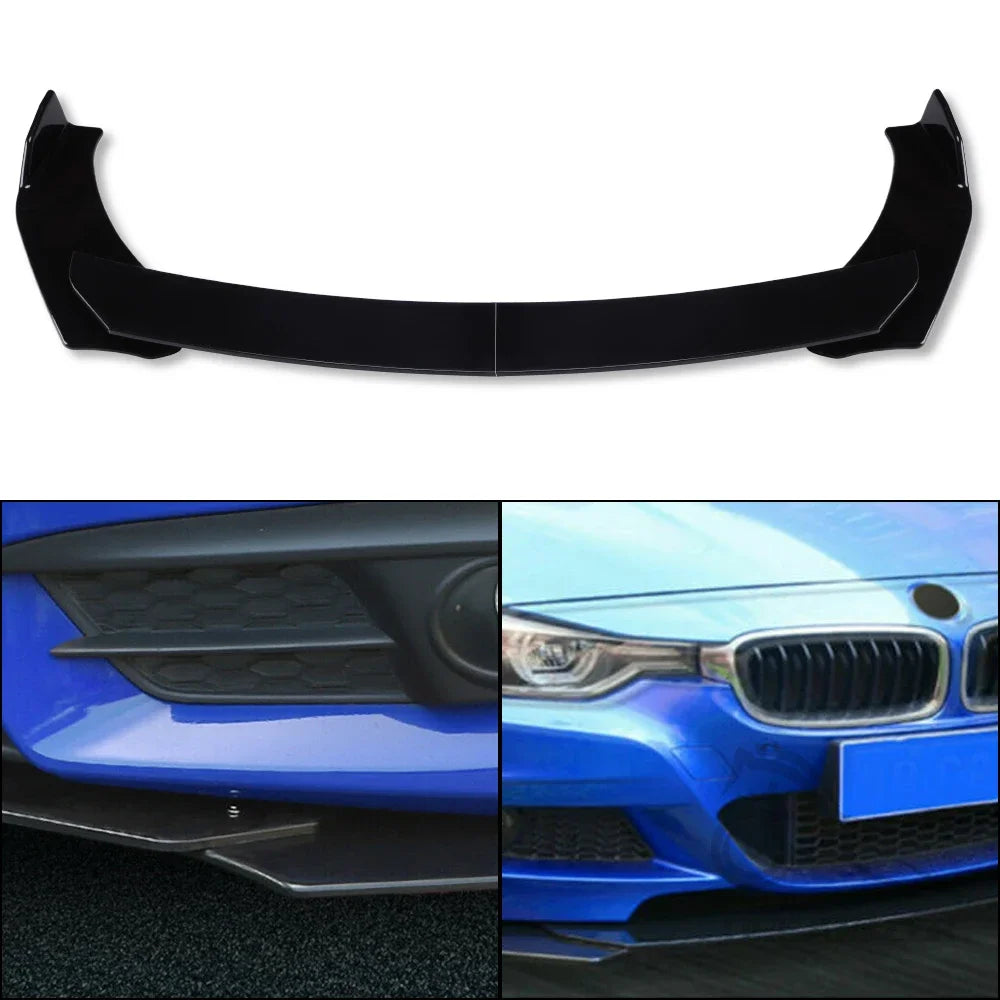 4/5PCS Universal Car Front Bumper Lip Body Kit Spoiler Canard Splitter Diffuser Carbon Fiber For bmw e90 For golf 5 For mazda 3