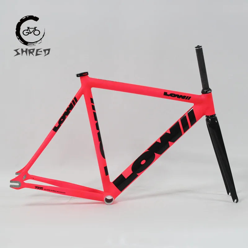 Fixed Gear Bike Frame, Aluminum Fixie Frameset, Carbon Fork, Single Speed Track, High Quality Bicycle Parts, 700C, 53cm, 55cm