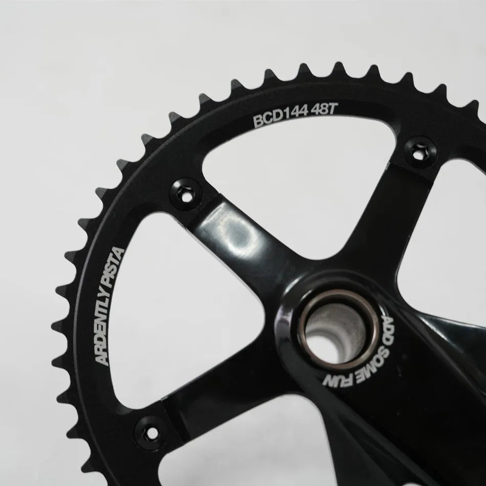 Ardently Hollowtech Crankset, Fixie Crank, Single Speed Fixed Gear Bike, Track Bicycle Chainwheel, 48T, 165mm, 144BCD Bike Parts