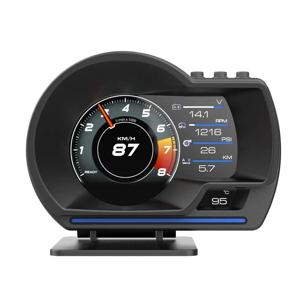 HUD A501 OBD2 Car Head Up Display Smart Car Water&Oil Temp Turbo RPM Gauge Digital Odometer Security Alarm Auto Meter Up Display