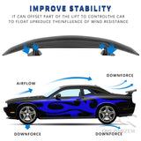 47" GT Style Carbon Fiber Black Look Universal Use Rear Trunk Lid Car Spoiler Wings For Mostly Sedan Coupe Vehicles