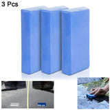 3 Pcs Car Clay Cleaning Bar Detailing Waxing Polish Treatment Fine Grade Blue Vehicle Wash Mud Fit Auto Glass Stains Rust Oil