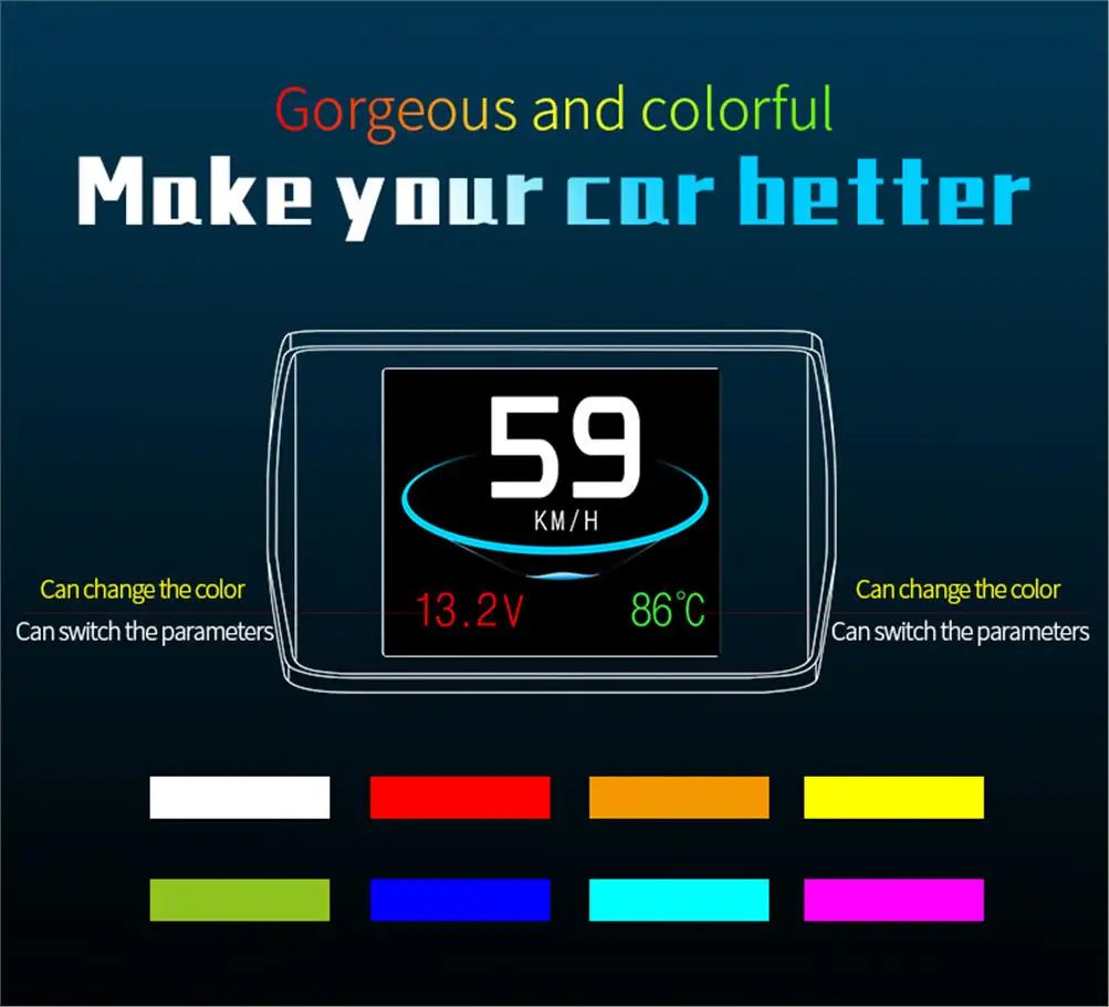 P10 PRO Car OBD2 Head Up Display Digital Speedometer On Board Computer Overspeed Alarm Engine Fault Code Electronic Accessories