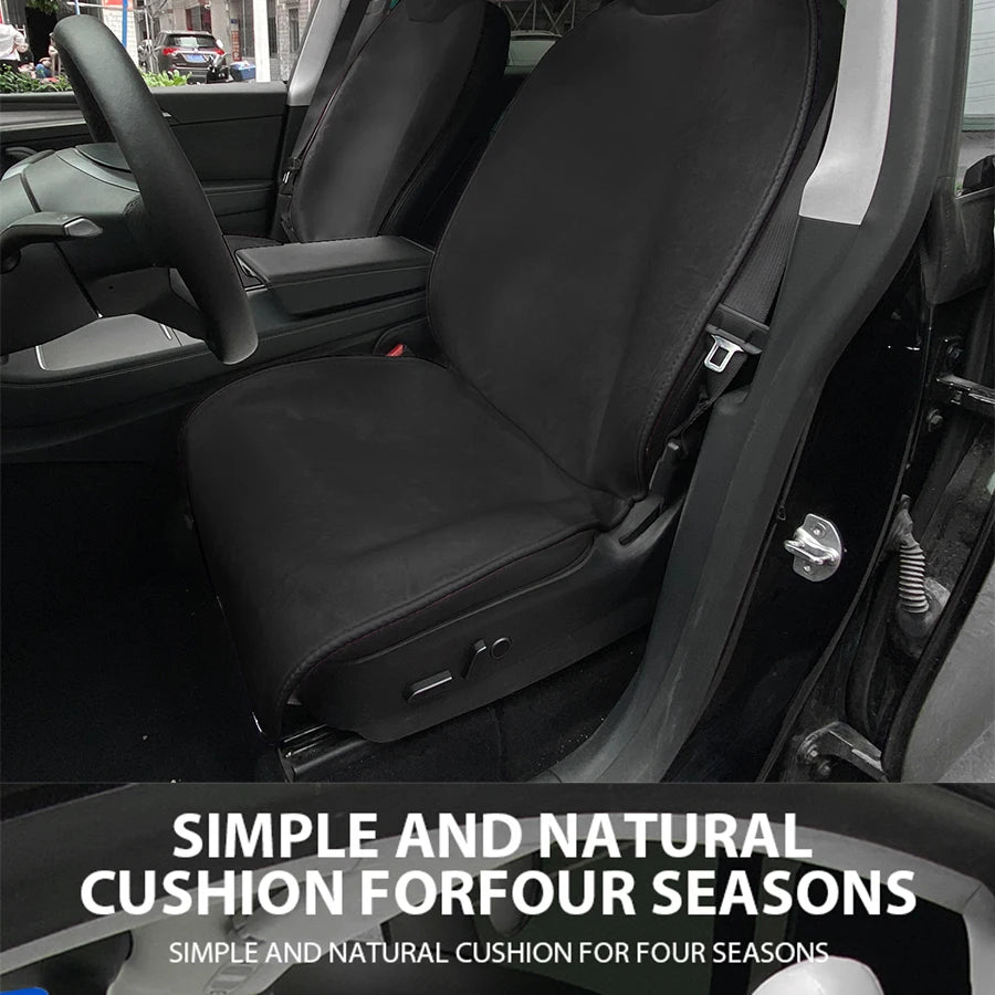 For Tesla Model 3 /Y High Quality Flannel Upholstered Seat Cover Snug Warm Cushion Car Modified Interior Decorate Accessories