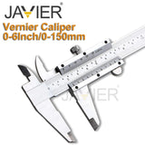 High Precision 0.02mm/0.001" Stainless Steel Vernier Caliper 0-6Inch/0-150mm Manual Caliper Durable Slide Caliper Measuring Tool